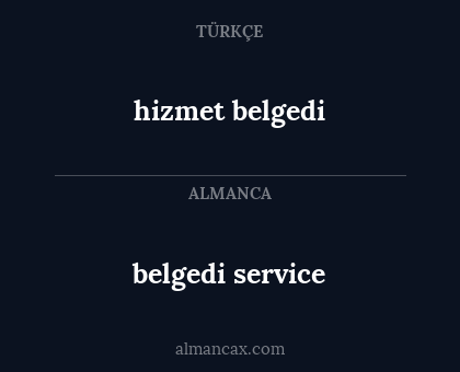 belgedi service - hizmet belgedi