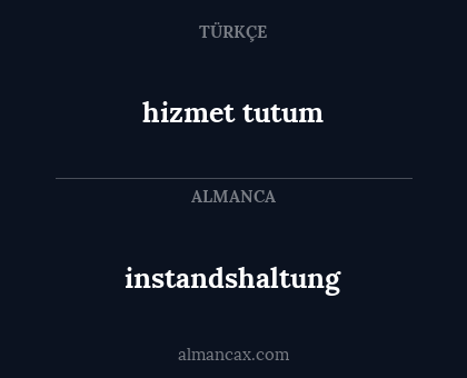 instandshaltung - hizmet tutum