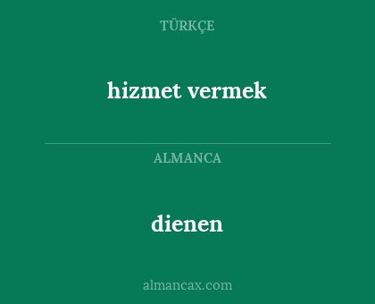 dienen - hizmet vermek