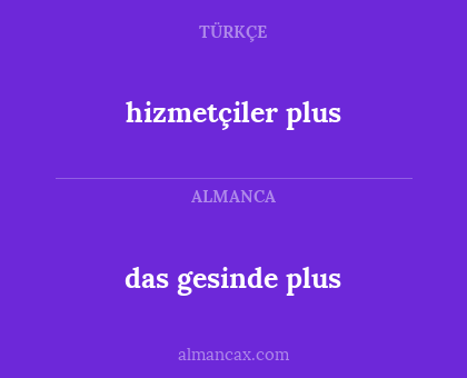 das gesinde plus - hizmetçiler plus