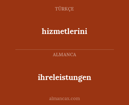 ihreleistungen - hizmetlerini