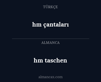 hm taschen - hm çantaları