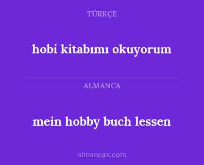 hobi kitabımı okuyorum - mein hobby buch lessen