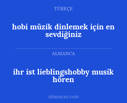 hobi müzik dinlemek için en sevdiğiniz - ihr ist lieblingshobby musik hören