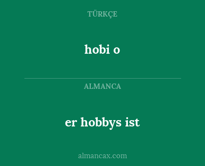 hobi o - er hobbys ist