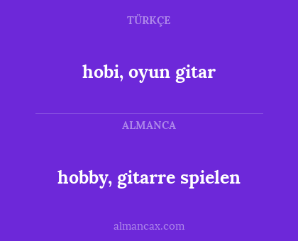 hobby, gitarre spielen - hobi, oyun gitar