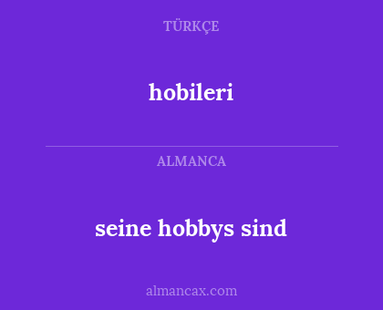 hobileri - seine hobbys sind