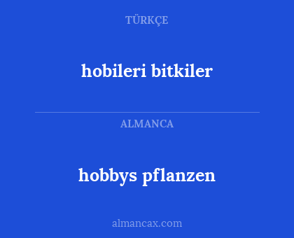hobbys pflanzen - hobileri bitkiler