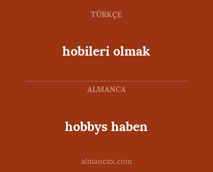 hobileri olmak - hobbys haben
