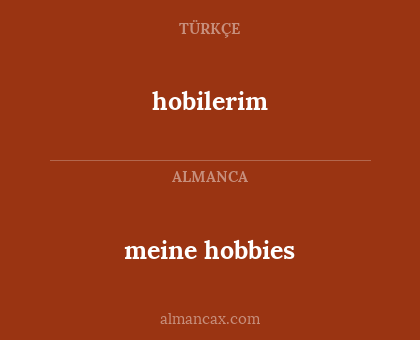 meine hobbies - hobilerim
