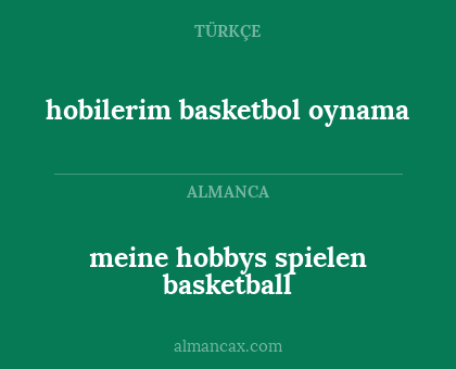 meine hobbys spielen basketball - hobilerim basketbol oynama