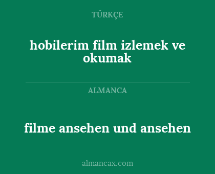 hobilerim film izlemek ve okumak - filme ansehen und ansehen