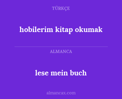 lese mein buch - hobilerim kitap okumak