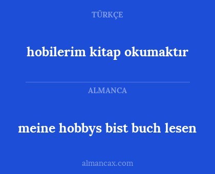 hobilerim kitap okumaktır - meine hobbys bist buch lesen