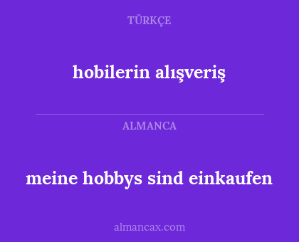 hobilerin alışveriş - meine hobbys sind einkaufen