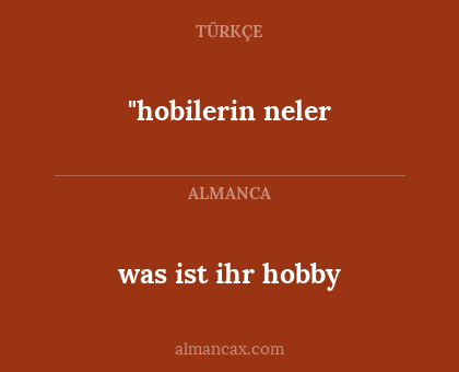 "hobilerin neler - was ist ihr hobby