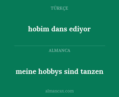 hobim dans ediyor - meine hobbys sind tanzen