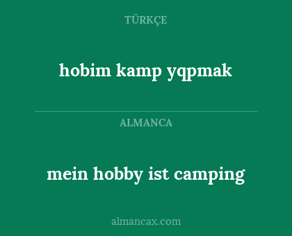 hobim kamp yqpmak - mein hobby ist camping