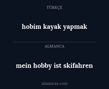 mein hobby ist skifahren - hobim kayak yapmak