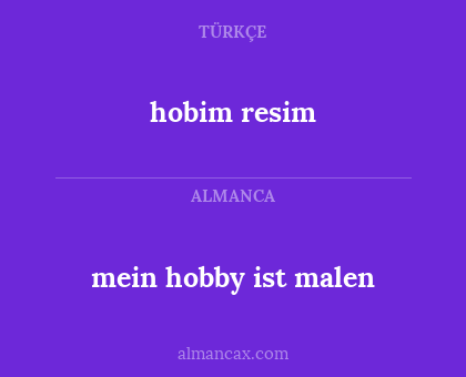 hobim resim - mein hobby ist malen
