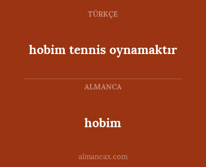 hobim - hobim tennis oynamaktır