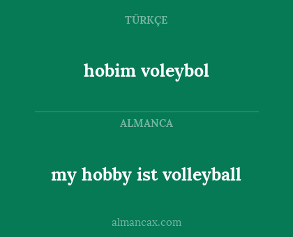 hobim voleybol - my hobby ist volleyball