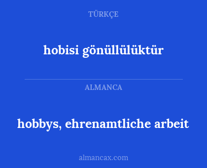 hobisi gönüllülüktür - hobbys, ehrenamtliche arbeit