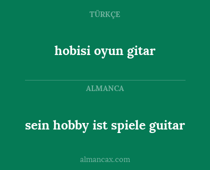 hobisi oyun gitar - sein hobby ist spiele guitar