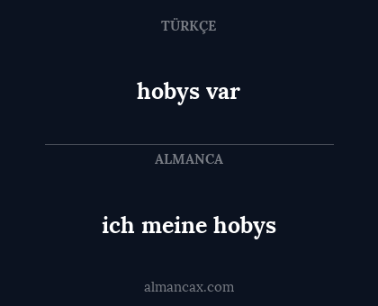 hobys var - ich meine hobys