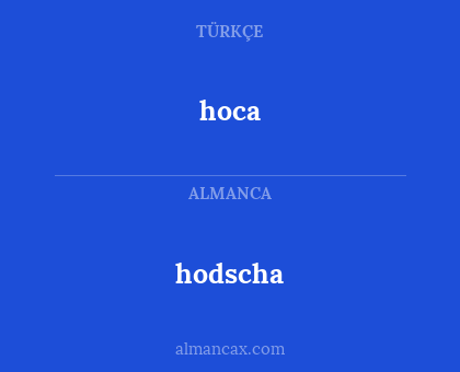 hoca - hodscha