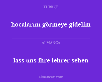 hocalarını görmeye gidelim - lass uns ihre lehrer sehen