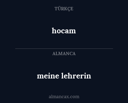 meine lehrerin - hocam