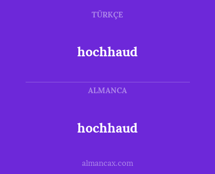 hochhaud - hochhaud