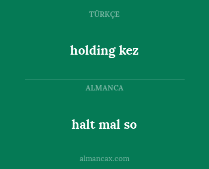 halt mal so - holding kez