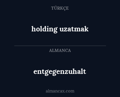 holding uzatmak - entgegenzuhalt