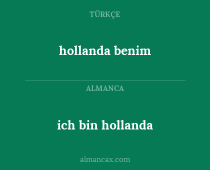 hollanda benim - ich bin hollanda