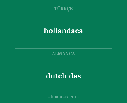 dutch das - hollandaca