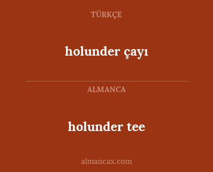 holunder çayı - holunder tee
