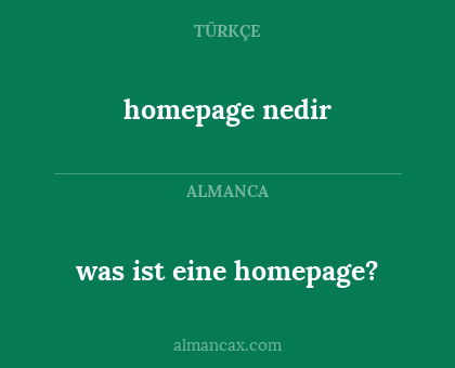 homepage nedir - was ist eine homepage?