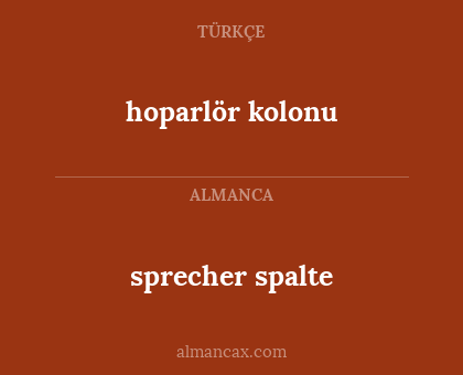 hoparlör kolonu - sprecher spalte
