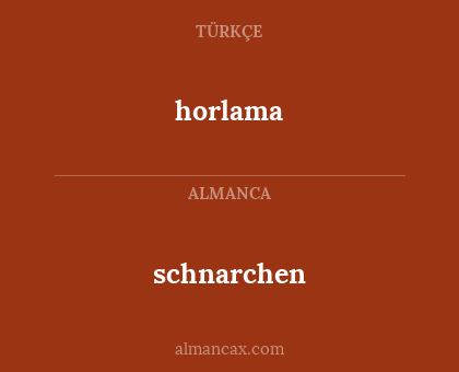 horlama - schnarchen