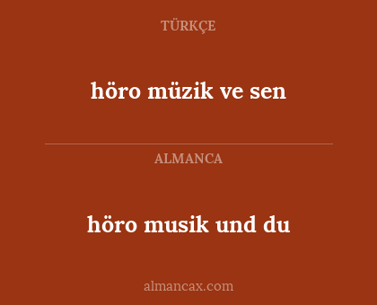höro musik und du - höro müzik ve sen