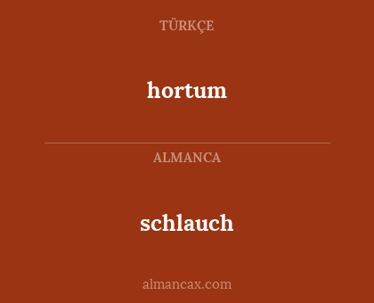 hortum - schlauch