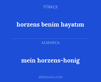 horzens benim hayatım - mein horzens-honig