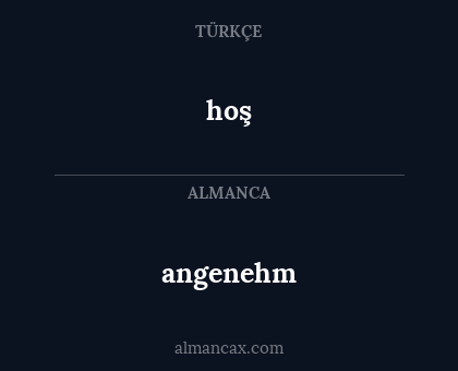 angenehm - hoş