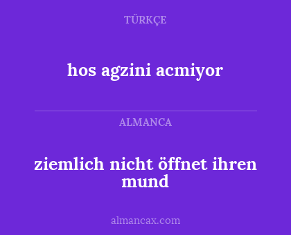 hos agzini acmiyor - ziemlich nicht öffnet ihren mund