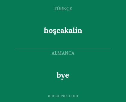 bye - hoşcakalin