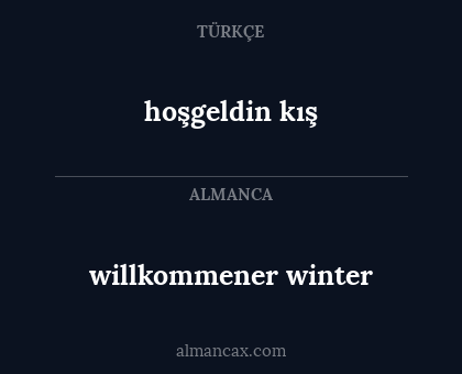 willkommener winter - hoşgeldin kış