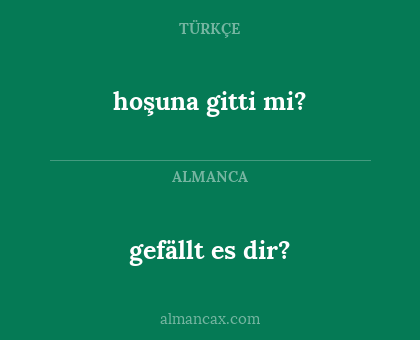 hoşuna gitti mi? - gefällt es dir?