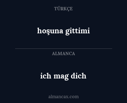 ich mag dich - hoşuna gittimi
